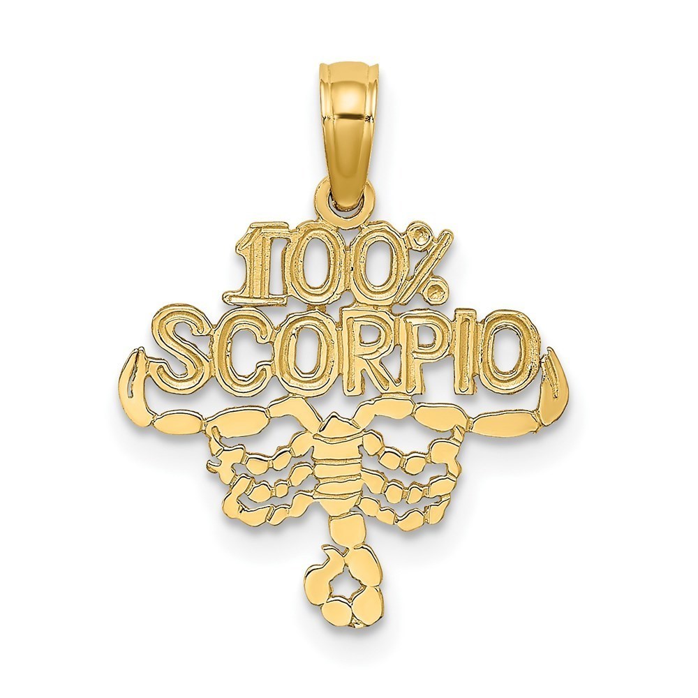Million Charms 14k Yellow Gold Small 100% SCORPIO Zodiac Charm Pendant
